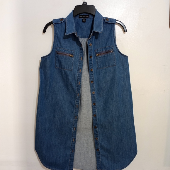 "Love" by Chesley Denim Blouse/Top - Picture 1 of 7
